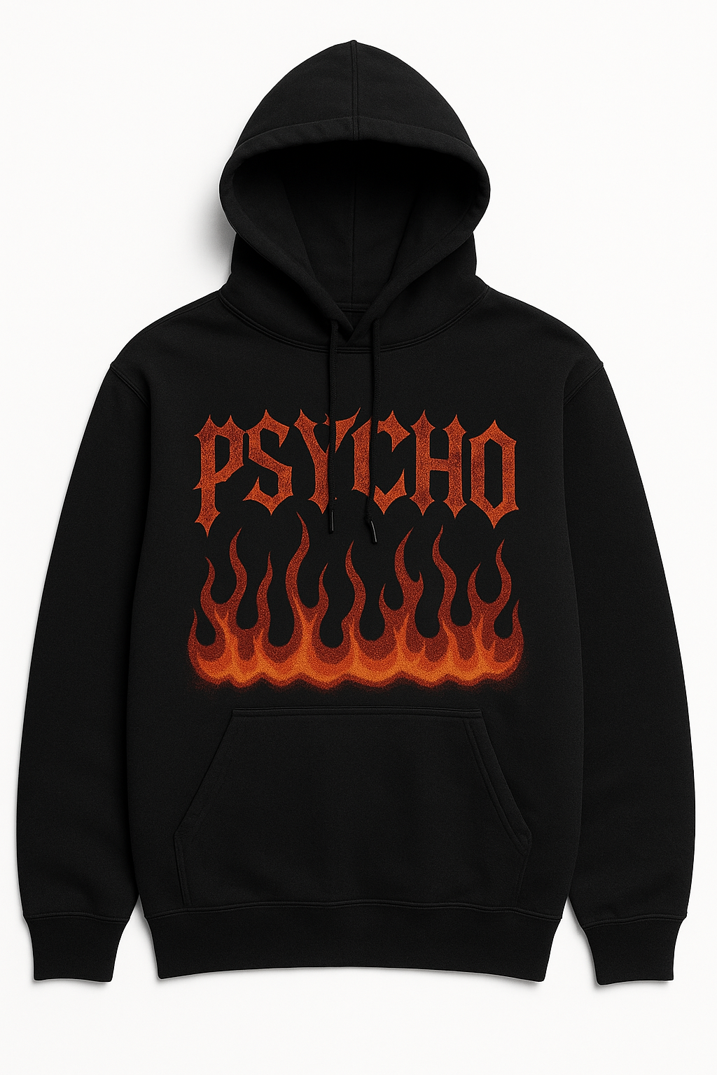 Psycho Flame Black Hoodie – GenZ Streetwear Edition