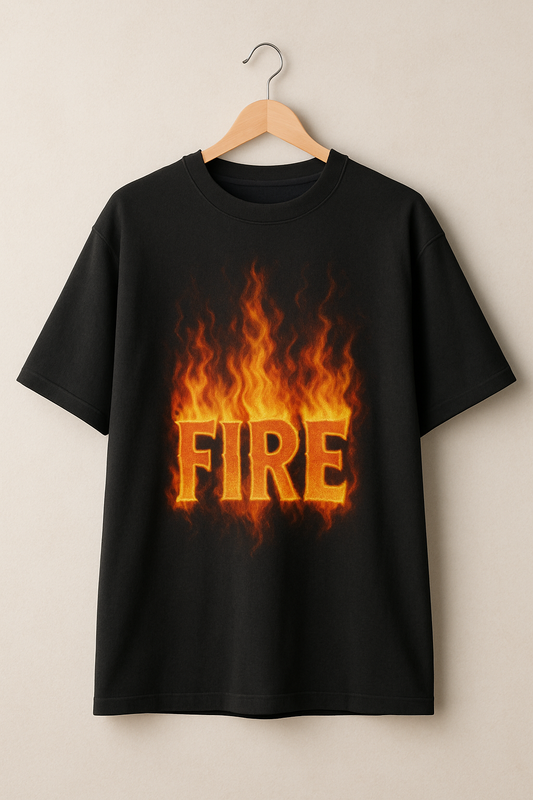 Blaze Mode Oversized Tee – FIRE Graphic Edition