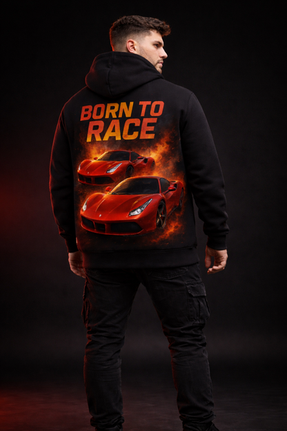 🔥 Born To Race – Premium Graphic Racing Hoodie