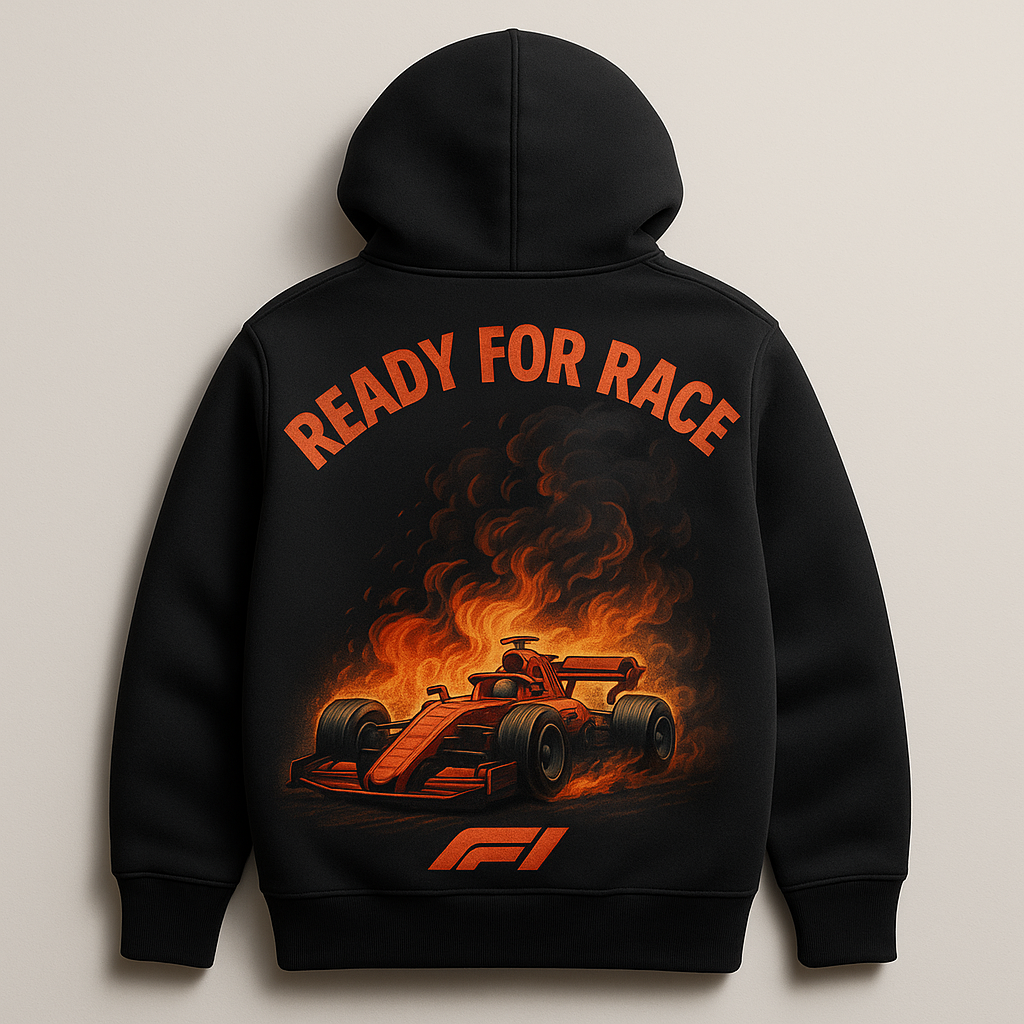 Ready For Race F1 Zipper Hoodie – Black | Premium Motorsport Streetwear