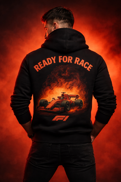 Ready For Race F1 Zipper Hoodie – Black | Premium Motorsport Streetwear