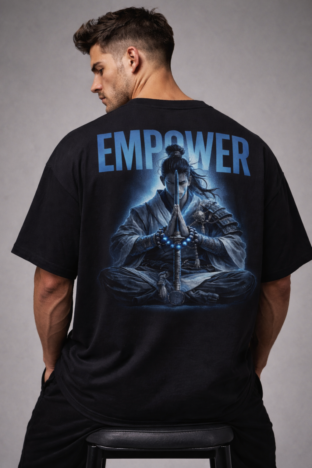 “EMPOWER × PEACE” Oversized Graphic T-Shirt