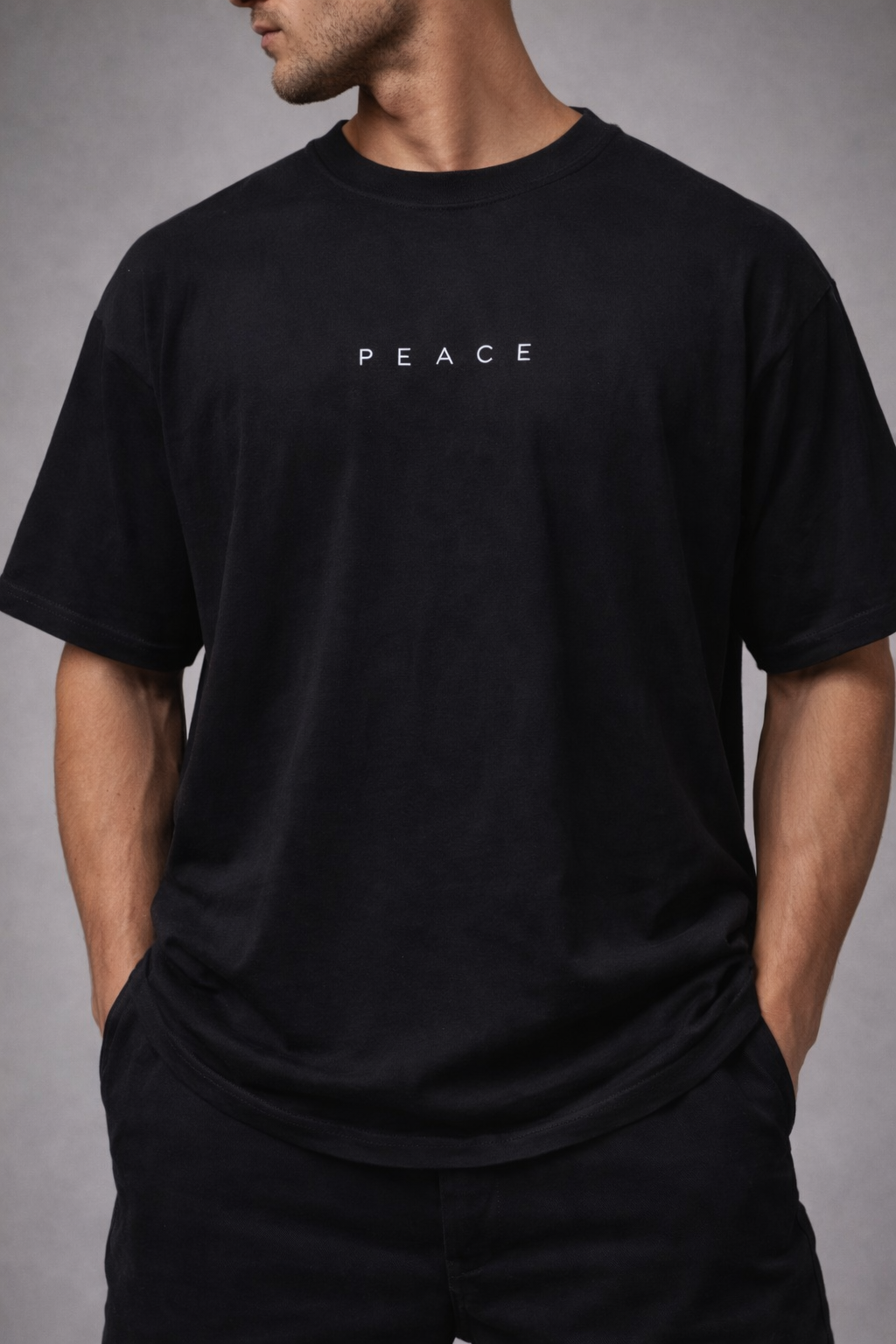 “EMPOWER × PEACE” Oversized Graphic T-Shirt