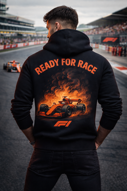 Ready For Race F1 Zipper Hoodie – Black | Premium Motorsport Streetwear
