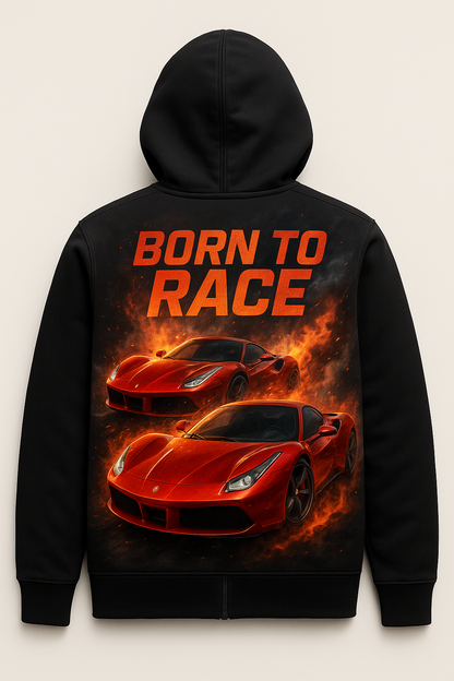 🔥 Born To Race – Premium Graphic Racing Hoodie