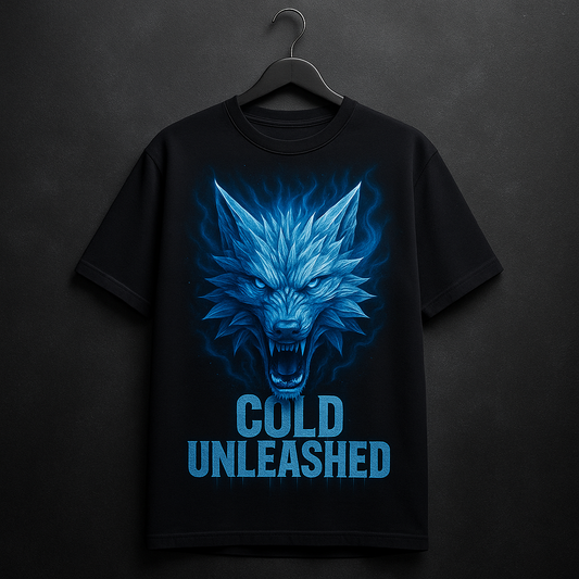 Cold Unleashed – Frostbite Wolf Oversized Tee